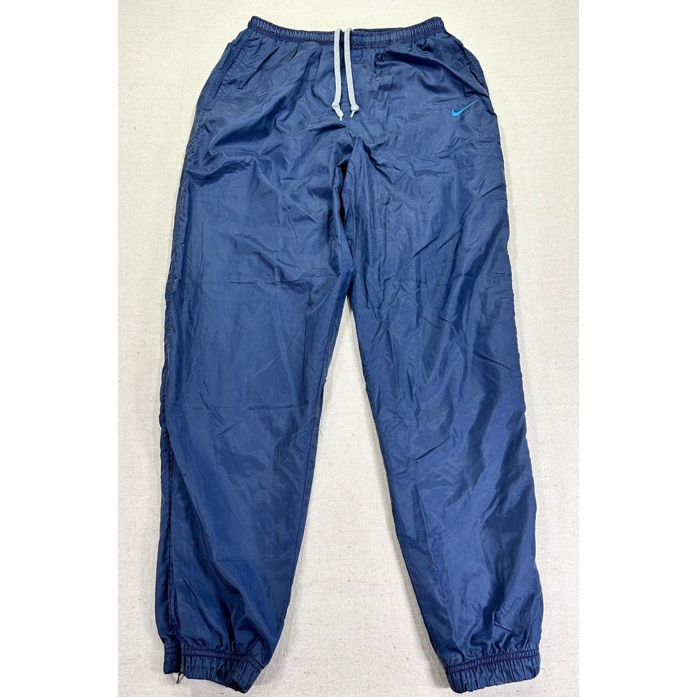 Vintage‎ Nike Joggers Men's Medium Ankle Zip Sweatpants Liner Swoosh Embroidered